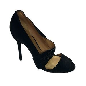 LAMB Elegant Black Peep-Toe Heels
